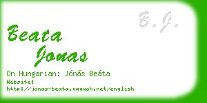 beata jonas business card