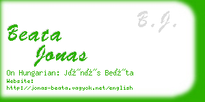 beata jonas business card